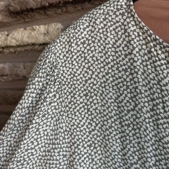 Moods by Krizia Vintage 80s Gray Petite Pattern Blouse Size Medium - Picture 6 of 9